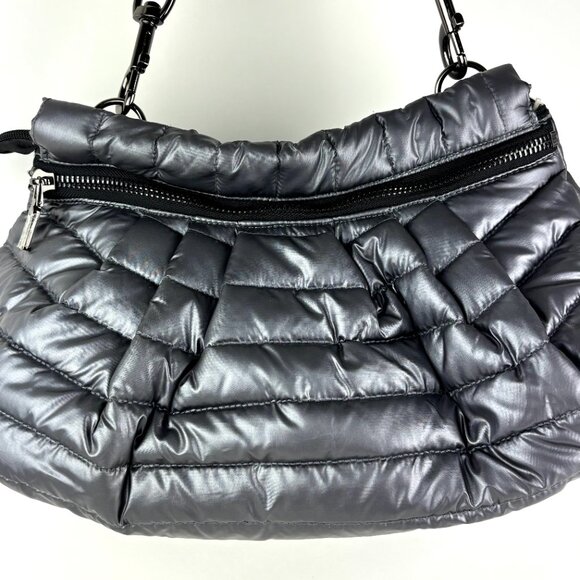 NWOT Think Royln Silver Puffy Quilted Shoulder Bag – Brand New, Never Used - Picture 2 of 10
